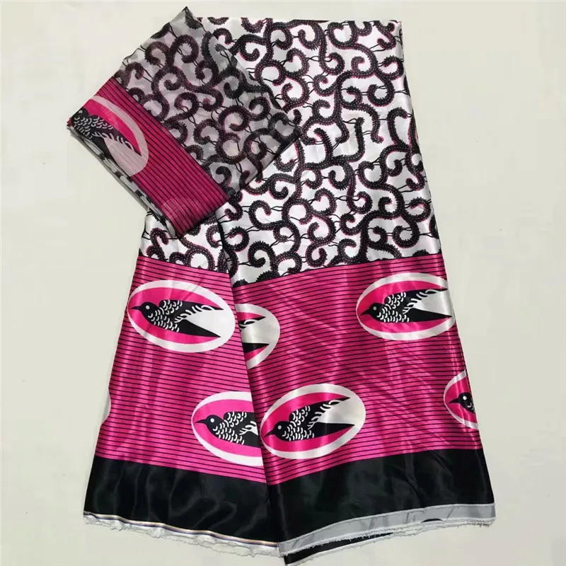 Высококачественный цифровой печатный воск дизайн африканская атласная ткань лента Шелковый узор атласная шёлковая ткань для платье для вечеринки XM072506