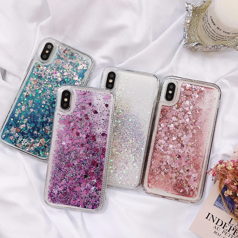 

Phone Case For Huawei P8 P9 Lite 2017 P10 Plus Lite Love Heart Liquid Quicksand Cover For Huawei Nova 3 3i 2i 3E P Smart Case