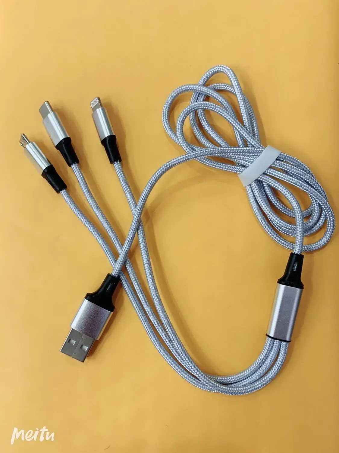Marskak 3 в 1 зарядный кабель type-C Lightning Mirco USB 2.4A быстрая замена прочности на растяжение с нейлоном