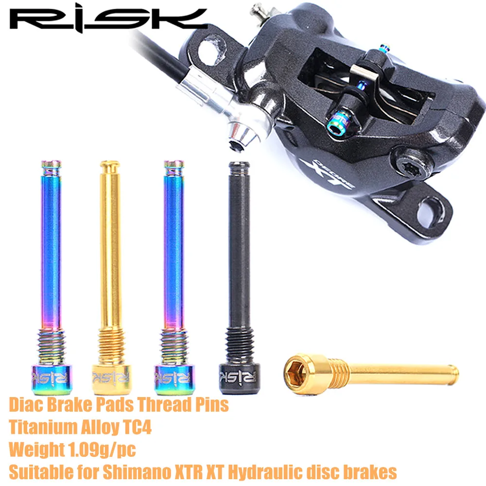 2Pcs M4 Titanium Alloy Bicycle Disc Brake Caliper Bolts MTB Bike Screw Bolt Set