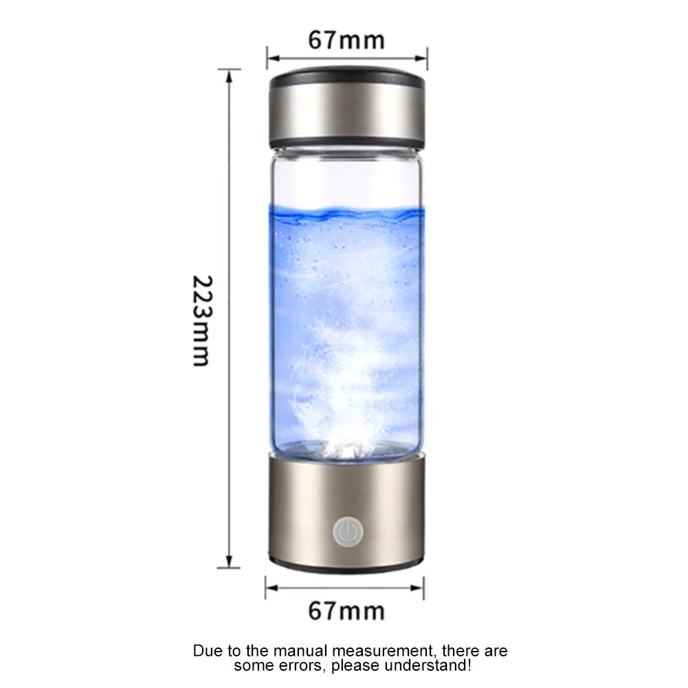 USB Перезаряжаемый умный водородный богач для воды генератор электролиза ионизатор Высокая боросиликатная стеклянная бутылка для воды