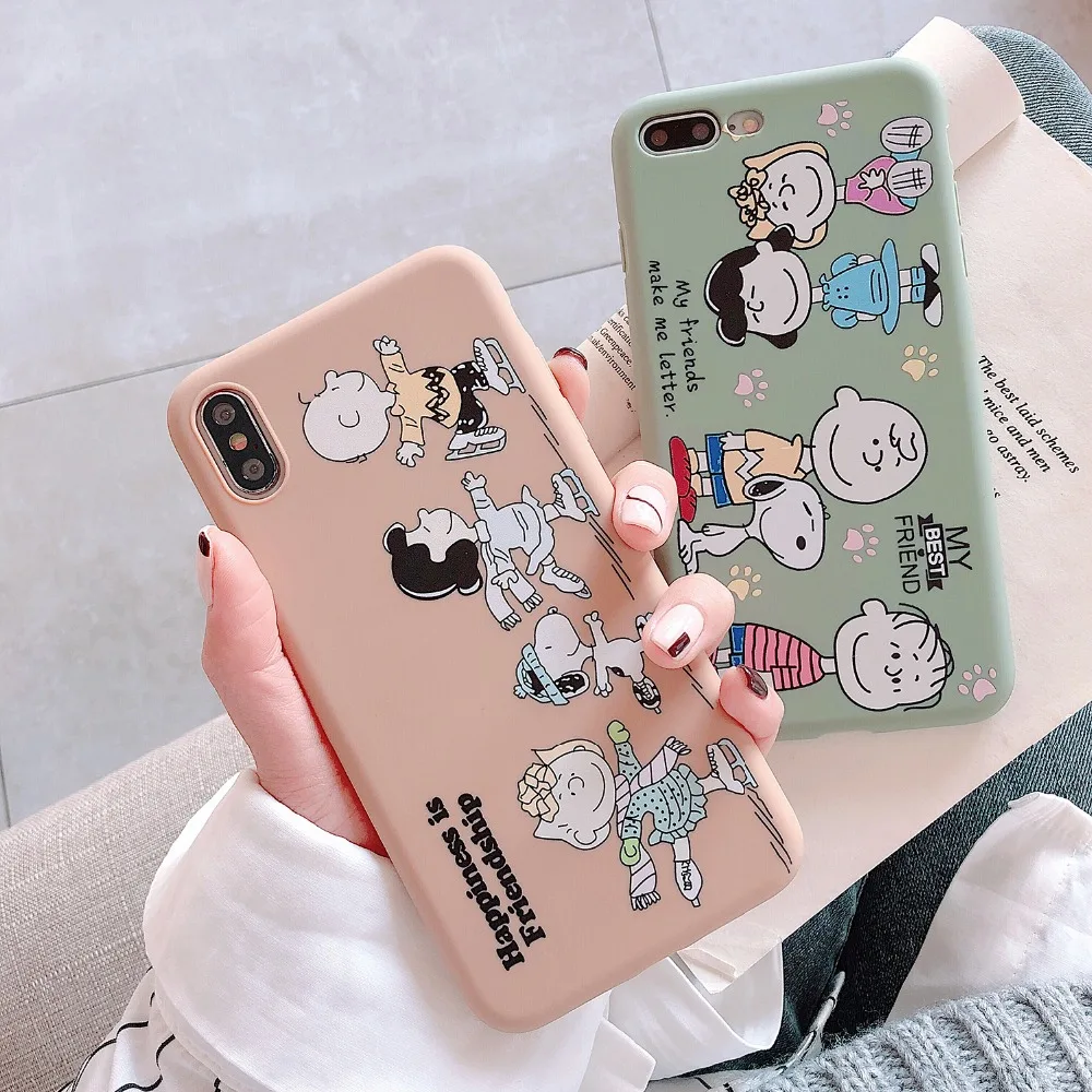 

For iPhone 10 Cartoon Simple Plain Thin Phone Case TPU soft shell Back Cover For iPhone Xs 6 6s 7 8 Plus The Original soft shell