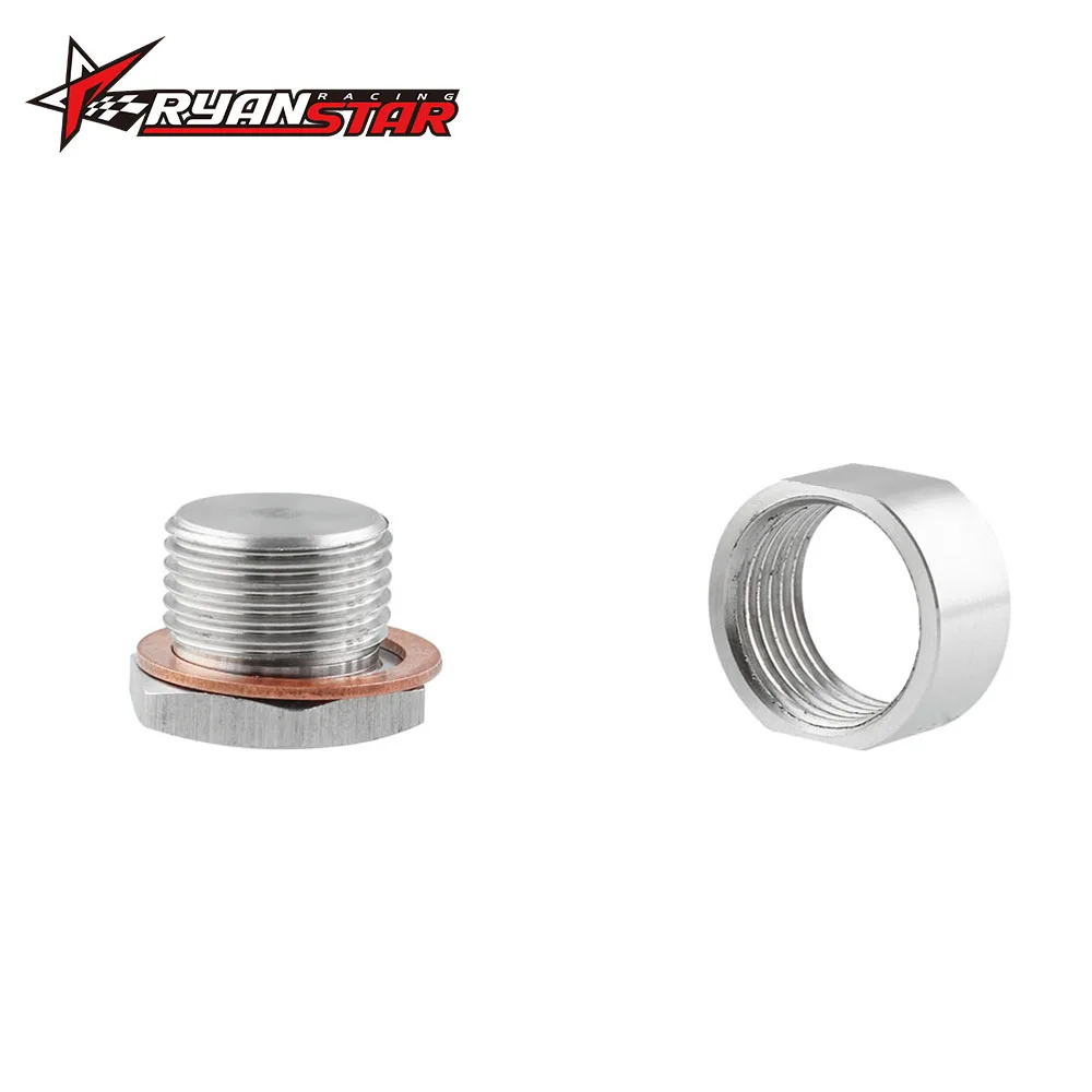 

O2 Oxygen Sensor Stainless Steel Weld on Bung & Plug Wideband Nut & Cap Kit Set TP074-B