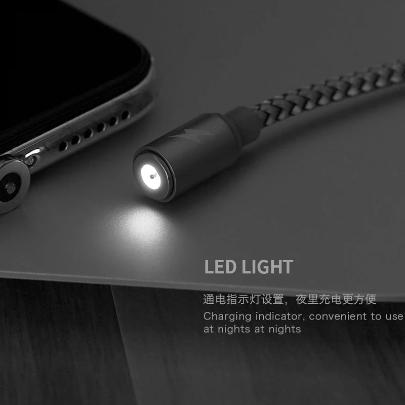 Remax ткачество Магнитный кабель со светодиодный светильник для iPhone X 5 6 7 8 plus USB устройств мобильный телефон кабель магнит быстрое зарядное устройство кабель