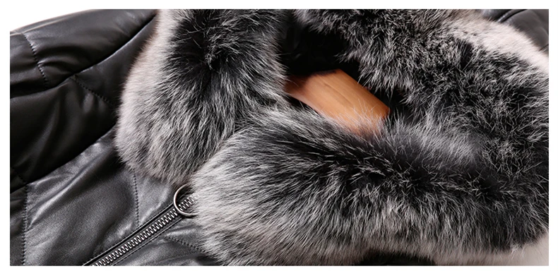 Women Winter Genuine Leatherr Down Coat 2018 New Fashion Slim Winter Jacket Women Down Jackets Fur Fox Collar Long Outwear CH679 (8)