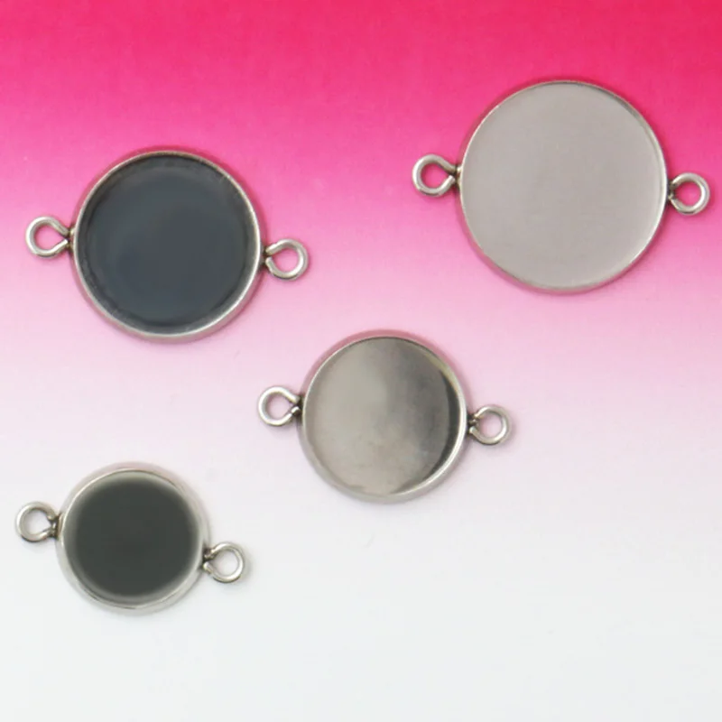 

20pcs Stainless Steel Pendant Cabochon Base Settings Cameo Fit 8/10/12/14/16/18/20/25mm Cabochon DIY Jewelry Making Findings