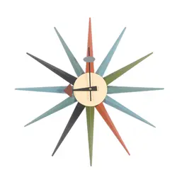 Круглые ретро нордические лучи часы орнамент искусство настенные часы нужно собрать самостоятельно разноцветное дерево