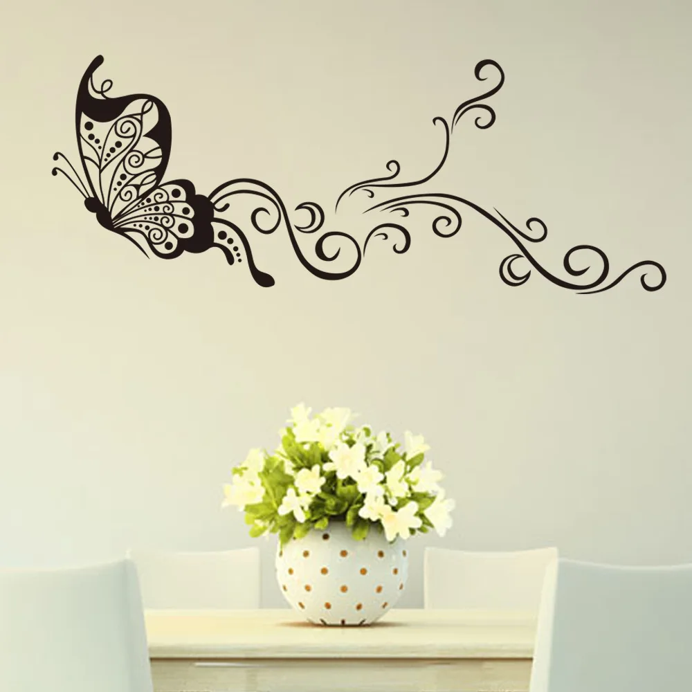 New Arrival Home decoration Butterfly Flower design Waterproof Removable Wall sticker | Дом и сад