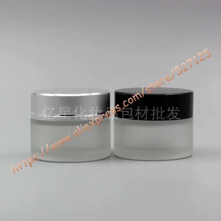 Download 15g clear frosted glass cream jar with black/gold/matte ...