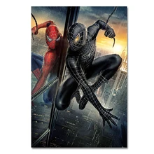 Póster de Spiderman de seda con diseño de Spider-Man, 2 pósteres de superhéroes e impresiones, imagen para decoración de pared del dormitorio, arte sin marco(China)
