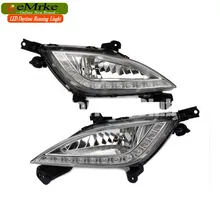 eeMrke Car LED DRL For Hyundai Elantra GT i30 2012 2013 High Power Xenon White Fog Cover Daytime Running Lights Kits