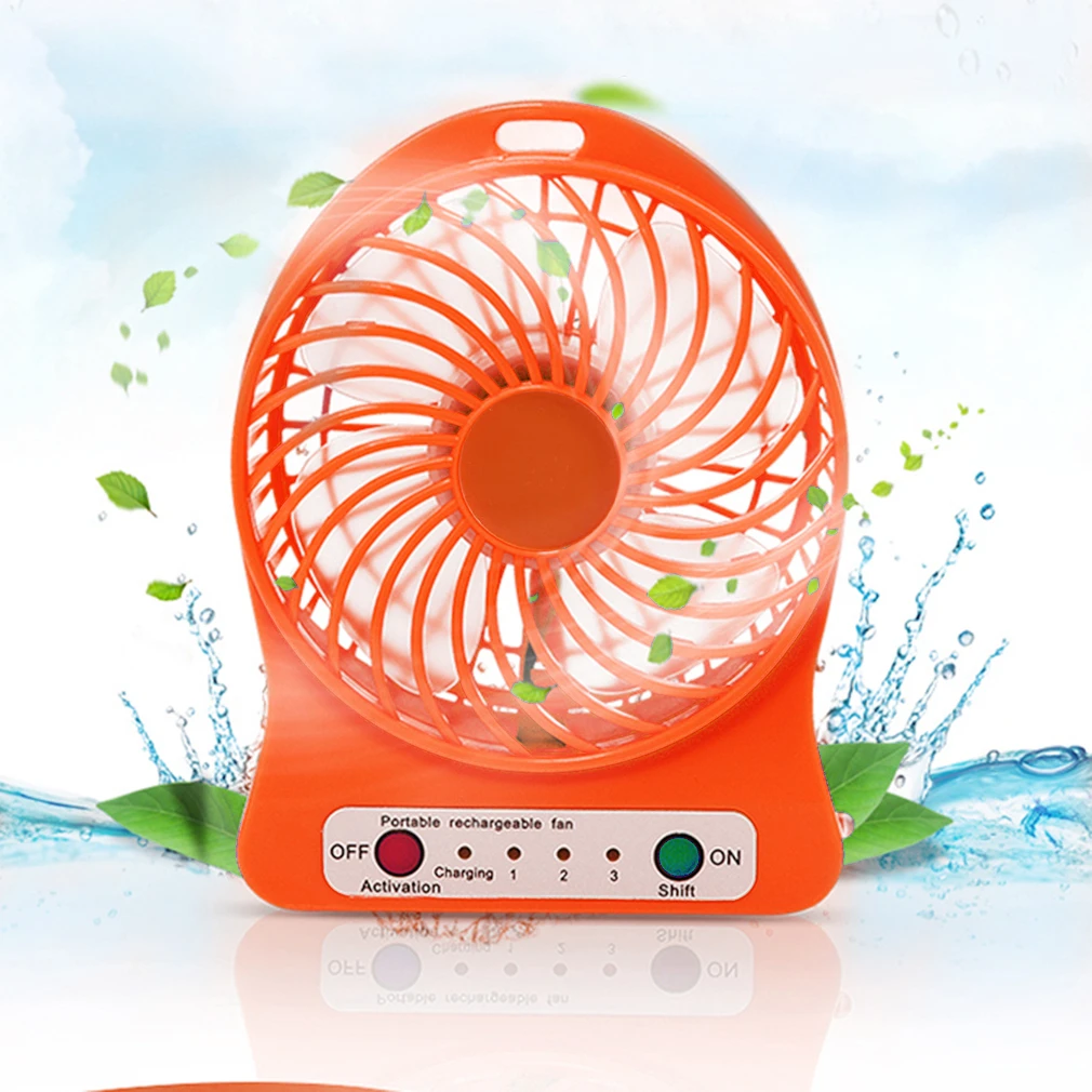 

Portable mini usb fan cooler Rechargeable 4-inch 3 Speed usb fan portable with 18650 li-ion Battery