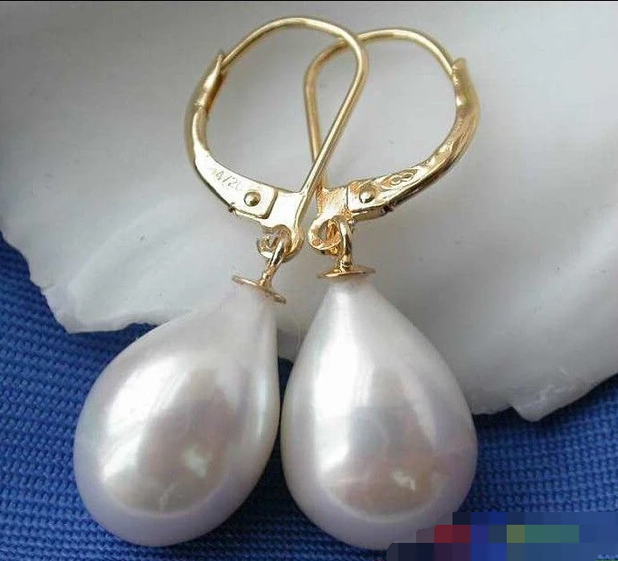 

hot sell new - 1421 PERFECT ROUND SOUTH SEA PEARL DANGLE EARRING