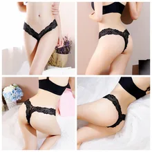 5 шт., женские сексуальные стринги v-типа, кружевные прозрачные, без следов, низкая талия, женские плавки