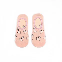 1 пара, милые 3D носки с мультяшным животным розовым принтом в горошек, хлопковые женские носки-лодочки, модные повседневные короткие носки, забавные, низкие - Цвет: W2019A0007-5