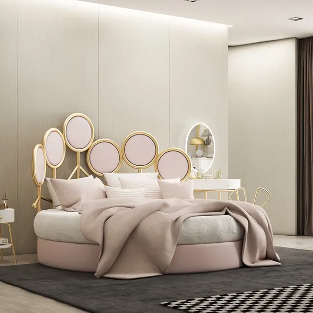 Us 1766 0 Pround Bed Simple Modern Fabric Double Bed Designer Light Luxury Net Red Nordic Bedroom Wedding Bed In Beds From Furniture On Aliexpress