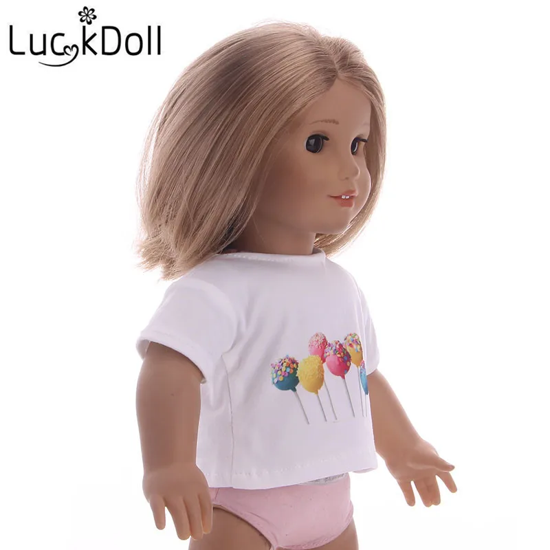 LUCKDOLL хлопковая Футболка Подходит для 18-дюймовые американская кукла Logan кукла мальчик одежда аксессуары игрушки для детей