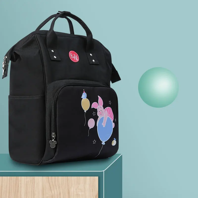Disney Материнство Твердые пеленки мешок милый ребенок уход сумки Мумия рюкзак для матерей прогулочная коляска водонепроницаемая крыша мешок для ребенка - Цвет: Синий