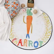 Главная Вход Круглый Rugs овощи морковь узор ковры для Гостиная милые ковер в детской комнате компьютер Председатель украсить коврик