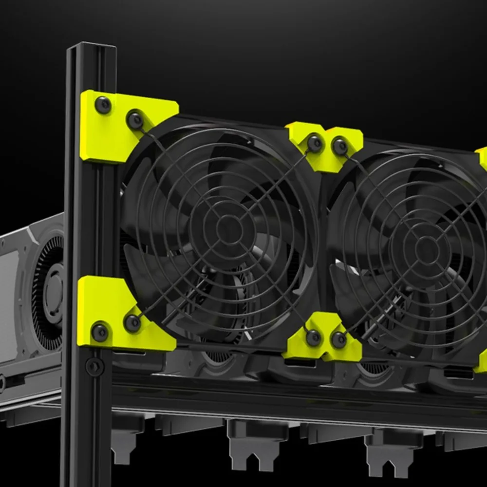 Professional Veddha V3C8 GPU Mining Rig Aluminum Alloy Stackable Case Up To 8 GPU Open Air Frame Rack Bracket