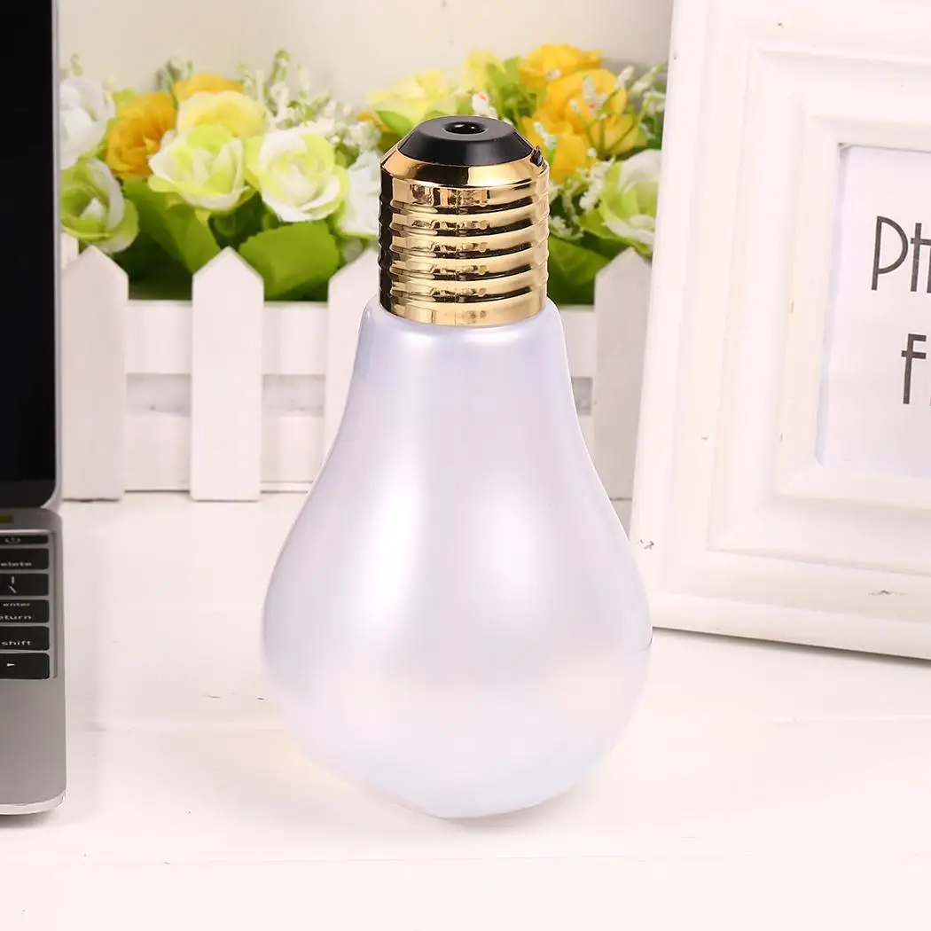 

Creative Bulb Shape Humidifier Mini Portable LED Lamp 7 Color Night Light USB Mute Air Diffuser Atomizer For Home Office