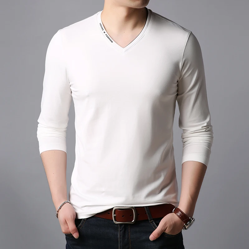 2019 New Fashion Brand T Shirts Men V Neck Trending Streetwear Tops Trends Boyfriend Gift Long Sleeve Tshirts Mens Clothing 2019 New Fashion Brand T Shirts Men V Neck Trending Streetwear Tops Trends Boyfriend Gift Long Sleeve Tshirts Mens Clothing