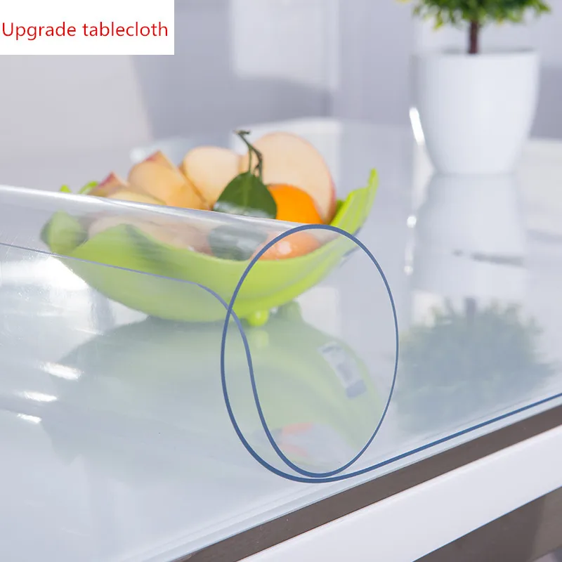 

Upgraded High transparency Odorless tablecloth PVC plastic waterproof oilproof Heat resistant 1.0mm table mat customize placemat