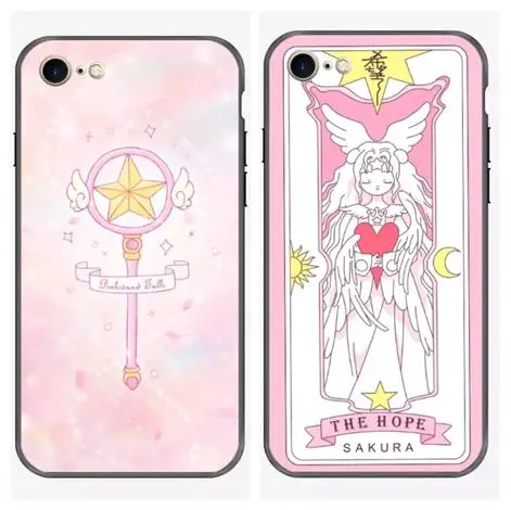 

Clow Card Captor Sakura cartoon anime lovely pink plastic soft silicon cover case for Apple iphone 6/6s plus 5 5s SE