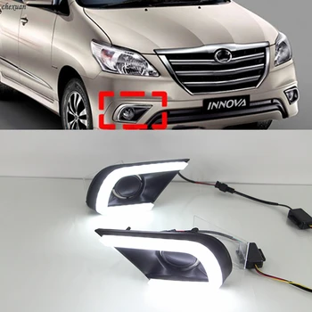 

CSCSNL 1 set trunning Yellow Signal DRL LED Daytime Running Light Led fog lamp cover For Toyota INNOVA 2013 2014 2015