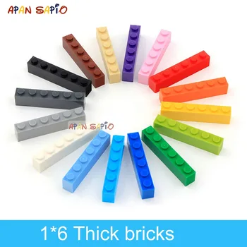 40pcs DIY Building Blocks Thick Figures Bricks 1x6 Dots Educational Creative Size Compatible With 3009 Plastic Toys for Children 1