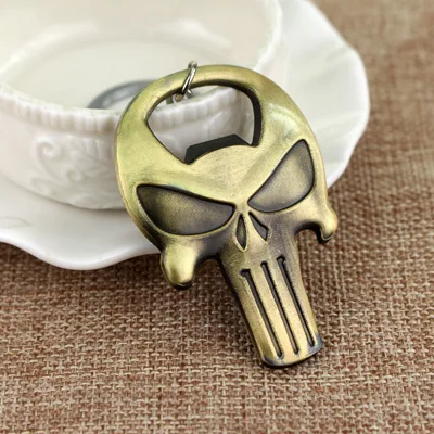 

Movie Terminator Keychain Cool Punk Skull Head Shape Keychain Keyring Alloy Metal Terror Skull Key Rings Holder T26