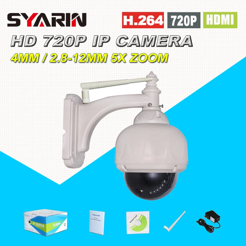 

Wireless Outdoor Waterproof Security Dome IP Camera High Definition 720P 5x Optical Zoom 2.8-12mm Lens PTZ IR Cut Support NVR