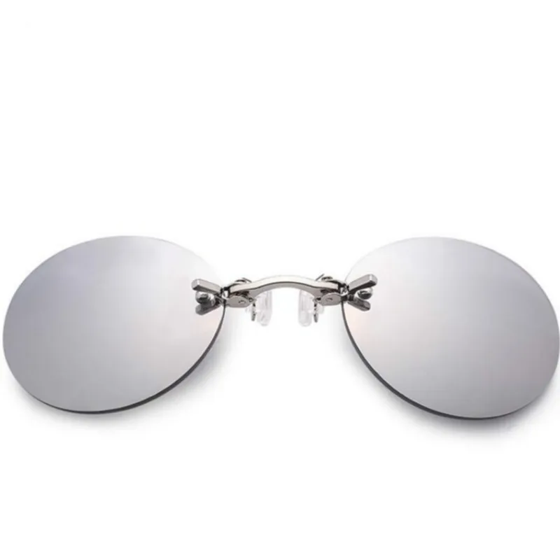 

High Quality Oval Metal Sunglasses Clip on Nose Retro Mini Eyeglasses Vintage Men Women Sun Glasse Clips