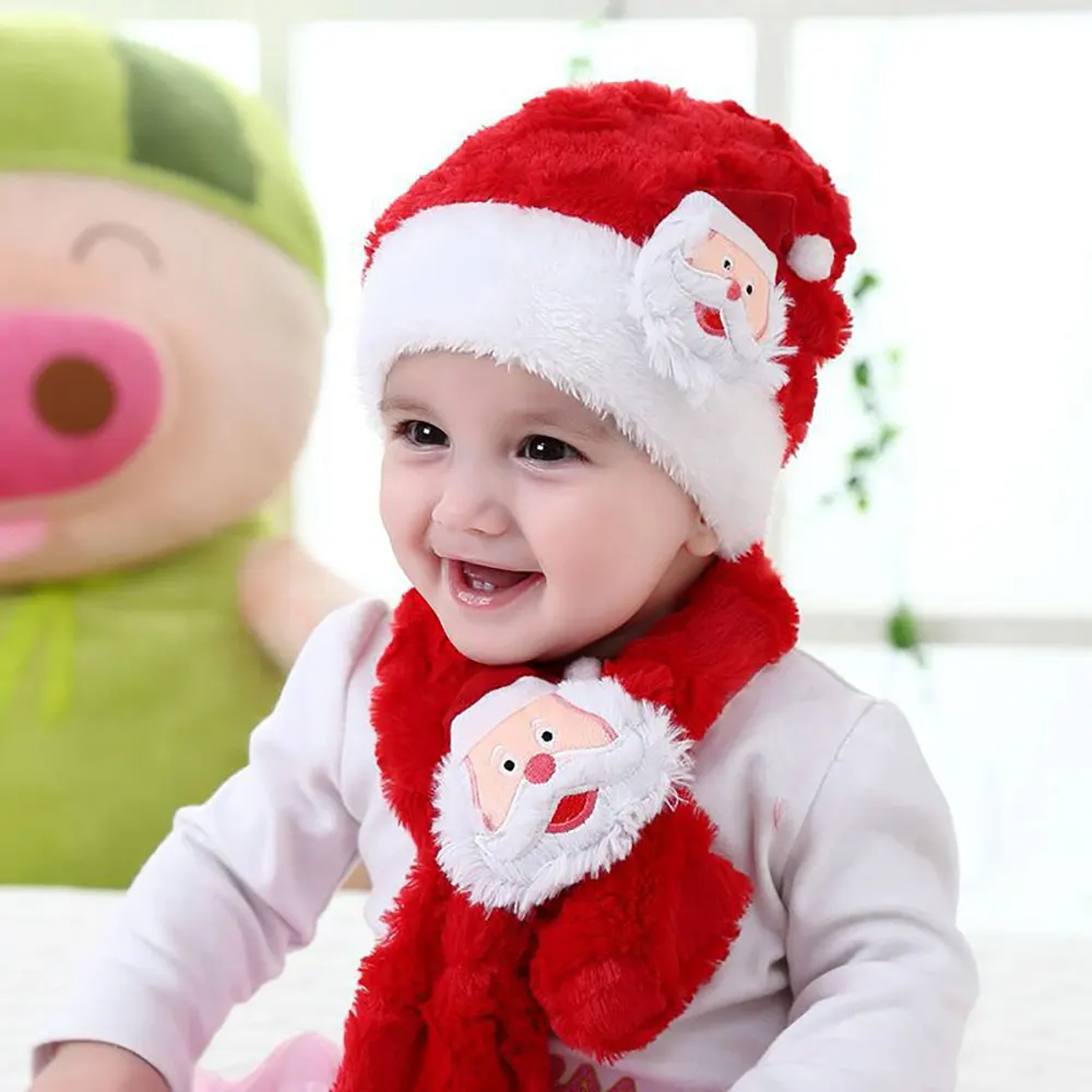 childrens red hat and scarf