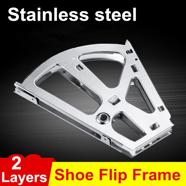 1 Pair Stainless Steel Shoe Rack Flip Frame 2 Layers option Shoes Hinge