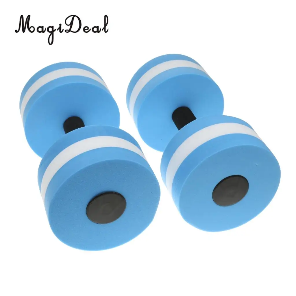 MagiDeal 1 Pair Water Aerobics Dumbbell Medium EVA Foam Aquatic Barbell Aqua Fitness Swimming Pool Exercise Equipment