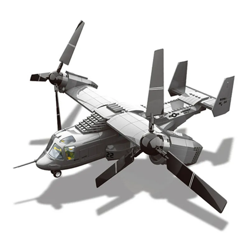 Osprey Tiltrotor Building Blocks Military Plane Helicopter DIY Assembly