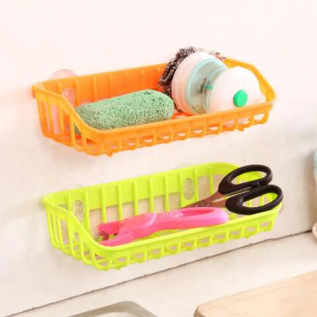 

Kitchen Drain Rack Suction Cup Sink Double Shelf Soap Sponge Kitchen Sucker Storage Tool Storage Boxes Holders Racks