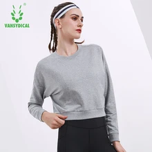 Vansydical женские сексуальные рубашки для йоги с открытой спиной Свободные топы для бега с высокой талией, для фитнеса тренировочные толстовки женские тренировочные Топы