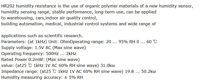 5 шт. HR202L влагостойкость HR202L влажность Сенсор резистор практичный