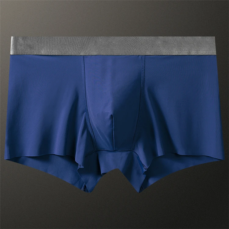 EVES гладкое шелковое нижнее белье мужские трусы-боксеры легкие дышащие мужские трусы тонкие бесшовные подходят 2 шт. в упаковке мужские трусы - Цвет: E6709 Blue  2pcs