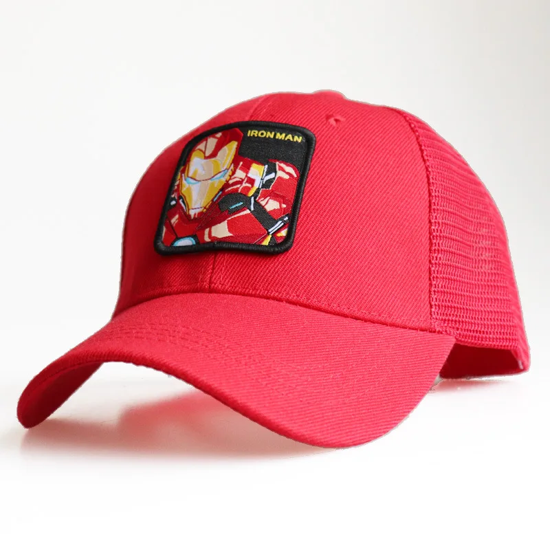 Mesh Baseball Cap Ironman Men Boys Kids Hat Superhero Embroidery Sun Summer Sports Outdoor Accessory (2)