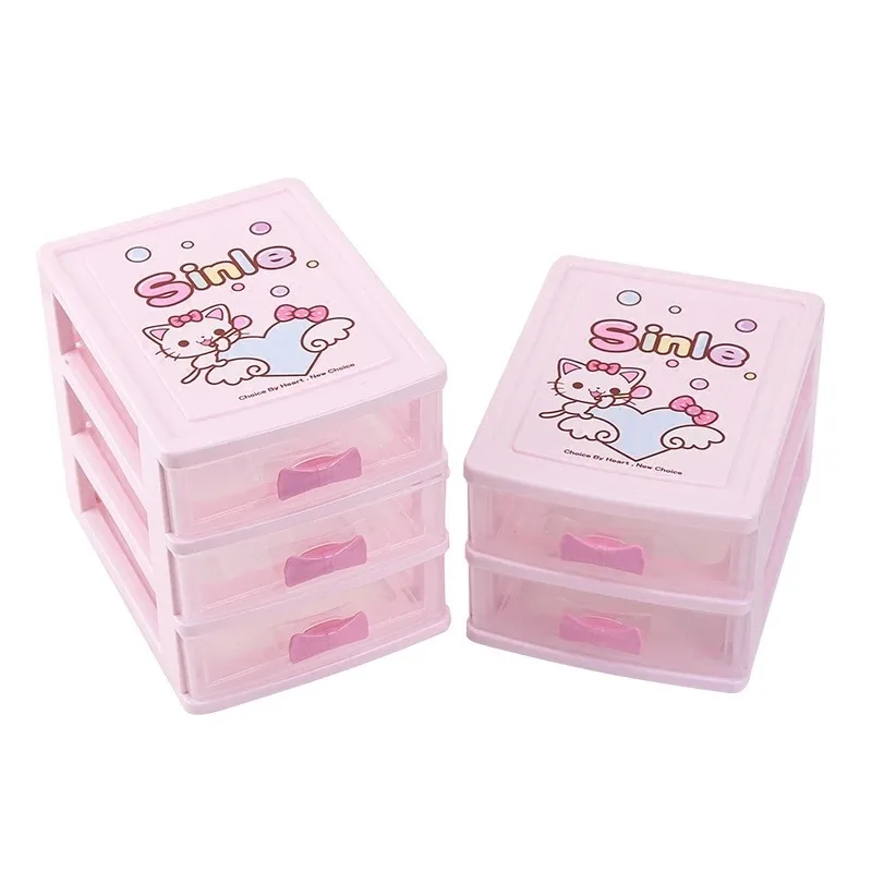 VKStory Life шкаф для ванной hello kitty розовый hello kitty милые стеллажи для хранения для макияжа инструменты, серьги любимые коробки