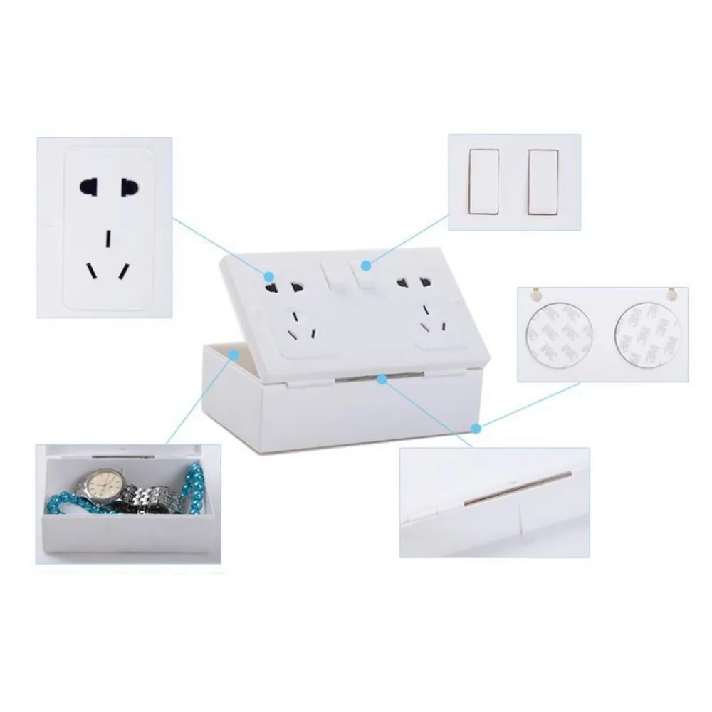 

Hidden Fake Wall Plug Shape Safe Protect Secret Valuables Money Secret Collection Treasure Jewelry Security Plastic Storage Box