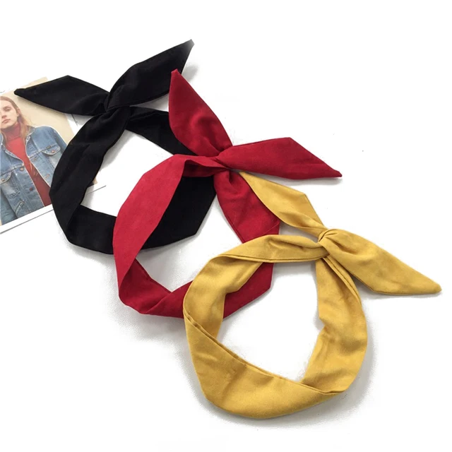 Diadema de lazo cruzado, novedad de verano, accesorios para el cabello de moda, Retro, ante, Color sólido, orejas de conejo, alambre de Metal, lazos para el cabello rojos y rosas Diadema de lazo cruzado, novedad de verano, accesorios para el cabello de moda, Retro, ante, Color sólido, orejas de conejo, alambre de Metal, lazos para el cabello rojos y rosas