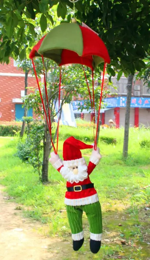 Год Рождественские украшения парашют Санта Клаус Снеговик Рождественская елка висячие украшения Домашняя вечеринка, праздник подарок украшение - Цвет: GreenSanta