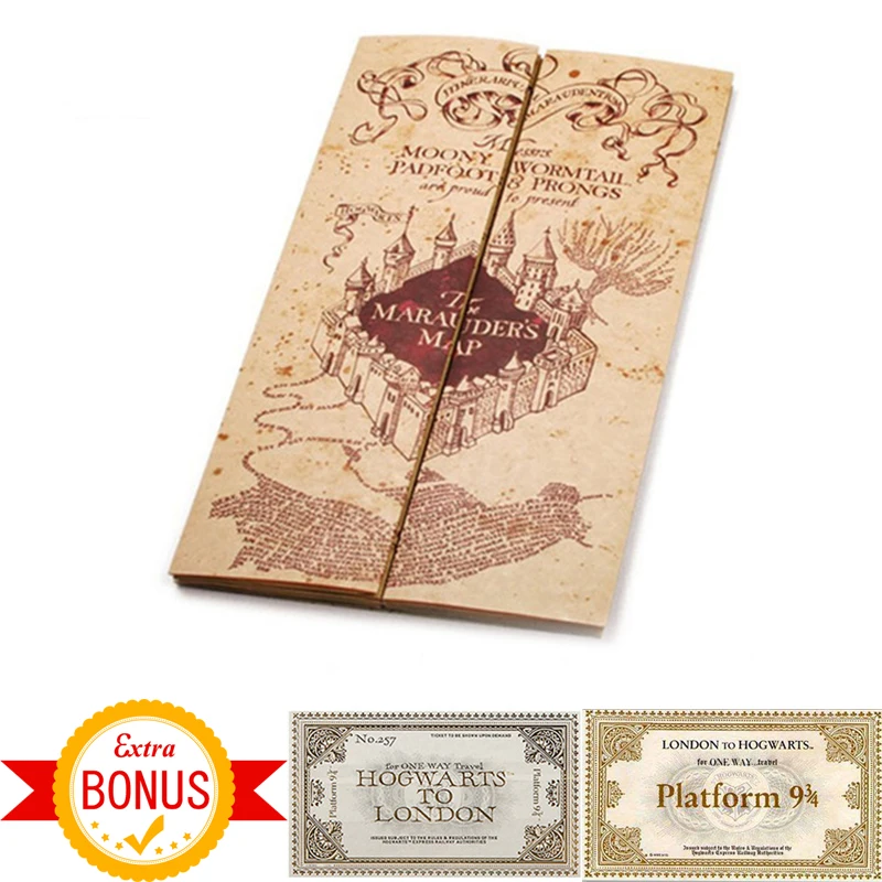

Harri Potter The Marauder's Map Mini version Collectible Retro Parchment Maps Cosplay Props Gifts Toys Harri Potter Fans Party