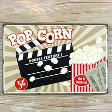 "Воздушная Кукуруза двойная особенность" оловянные знаки арт кафе бар винтажная металлическая живопись наклейки на стену домашний декор 20X30 см