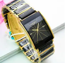 Quality Fashion Man Business Longbo Brand Gold Between Black Ceramic Casual watch quartz clock Luxury Between