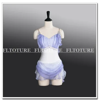

Girls Leotard For Skating Ballet Show Adult Chiffon Stage Costumes Child Size Lilac/Sky Blue/Orange/Pink Four Colors AT1267